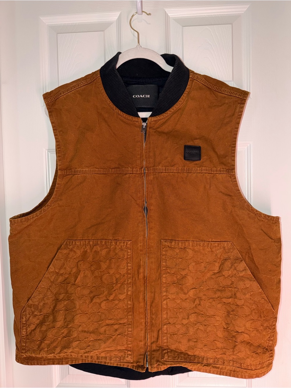 COACH Men's Brown Quilted Utility Vest